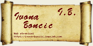 Ivona Bončić vizit kartica